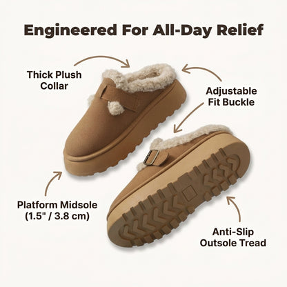 Plush Cozy Slippers - Soft Foot Support Without Hard or Flat Soles