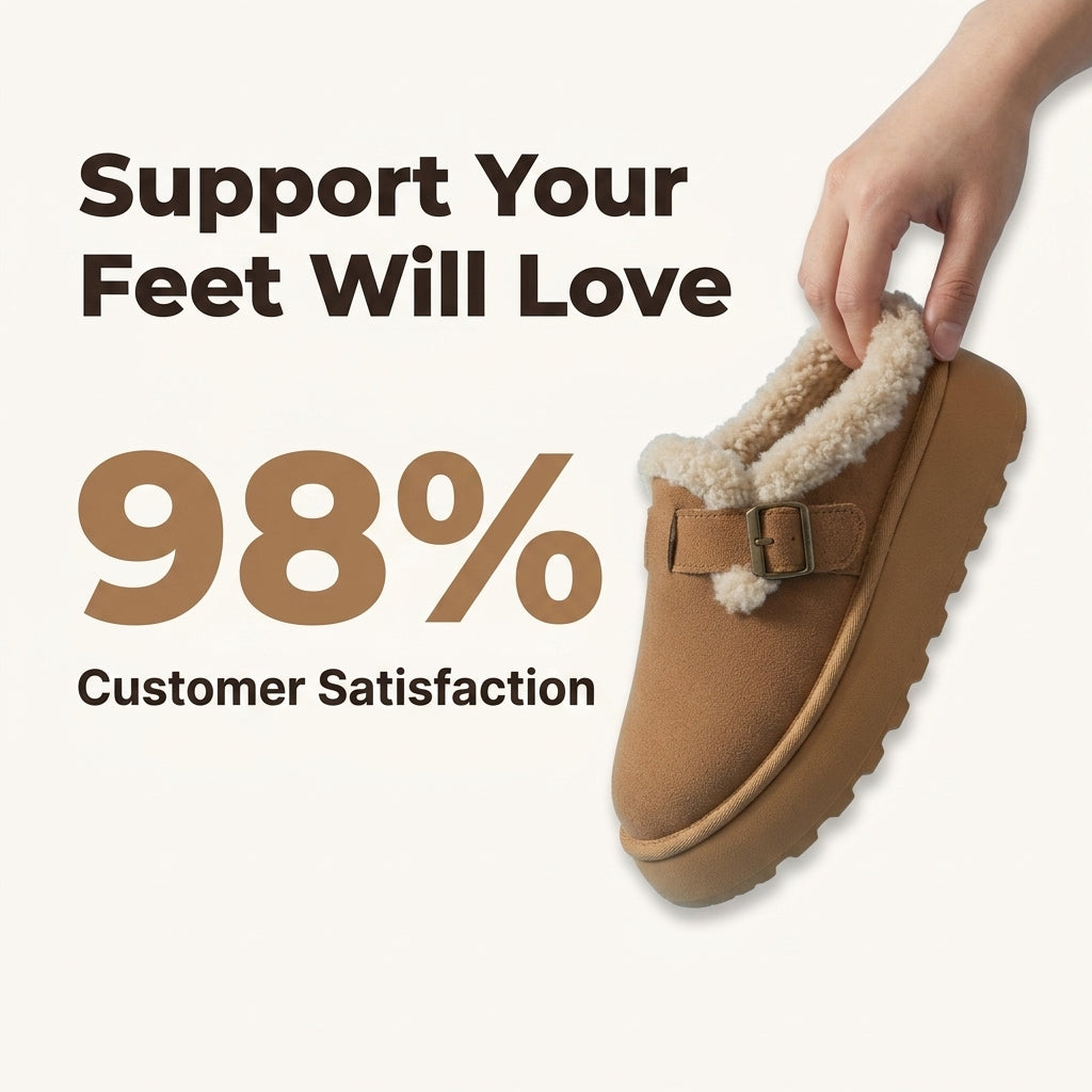 Plush Cozy Slippers - Soft Foot Support Without Hard or Flat Soles