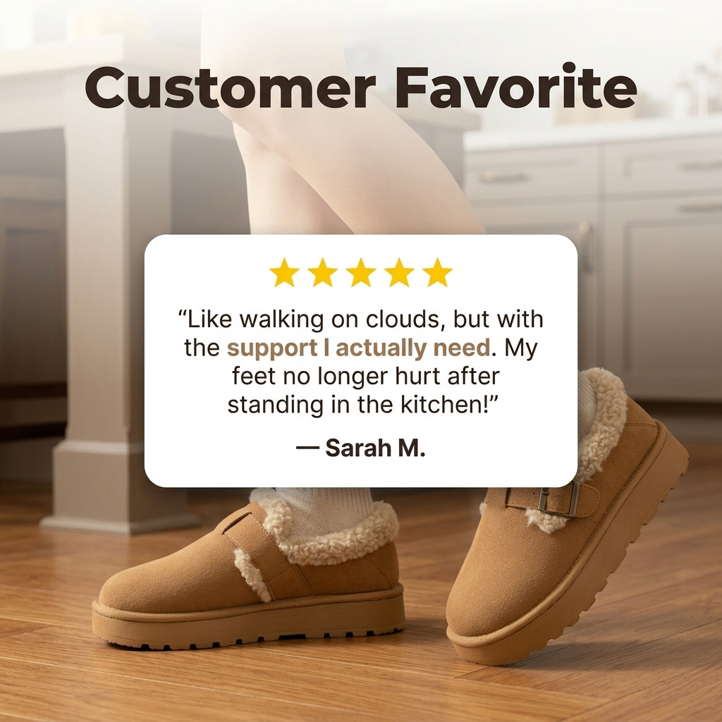 Plush Cozy Slippers - Soft Foot Support Without Hard or Flat Soles