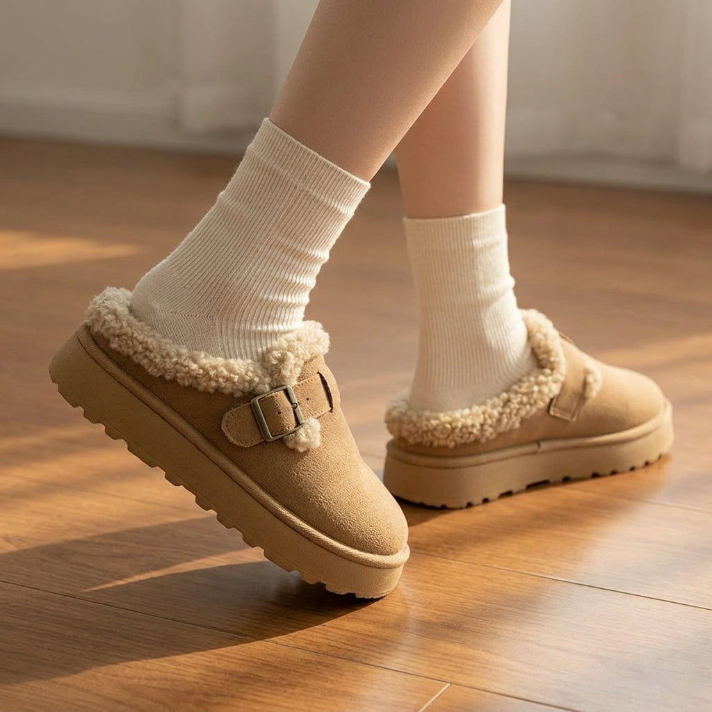 Plush Cozy Slippers - Soft Foot Support Without Hard or Flat Soles