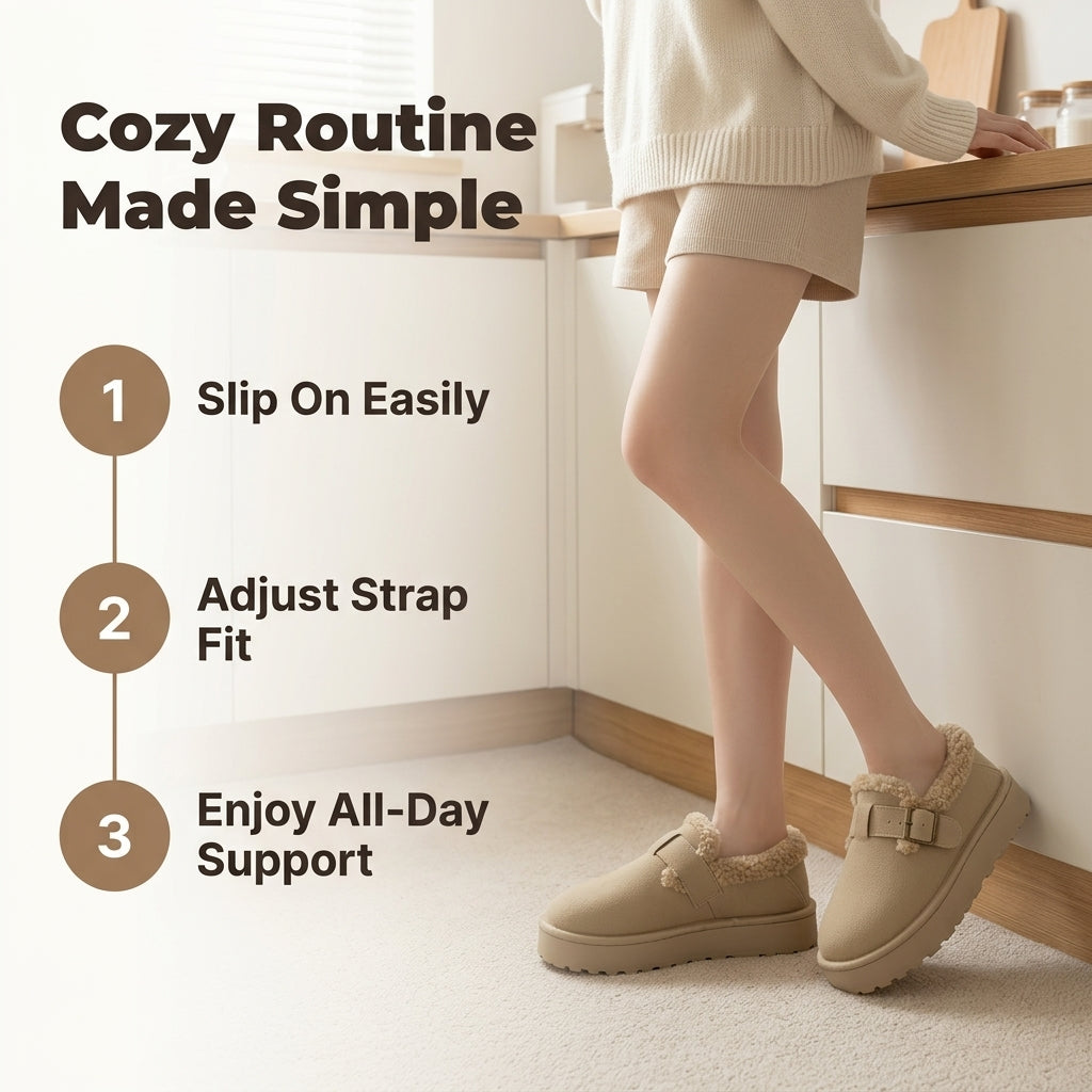 Plush Cozy Slippers - Soft Foot Support Without Hard or Flat Soles
